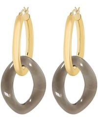 Gold & Honey - And Lucite Curb Link Drop Hoop Earrings - Lyst