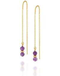Nellou Jewellery - Fall Birthstone Earrings February Amethyst Plated Sterling - Lyst
