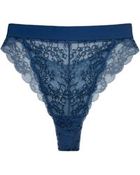 MONIQUE MORIN LINGERIE - Wild Lace Hi Leg Dark Denim - Lyst