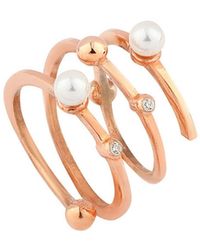 LINYA JEWELLERY - Spiral Pearl Ring - Lyst