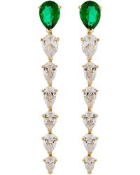 SALLY SKOUFIS - Pure Cascade Earrings With Made Emeralds & Cz Diamond Stimulant - Lyst