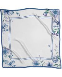 RainSisters - Medium Floral Natural Silk Scarf - Lyst