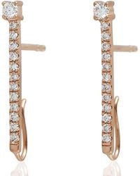 Artisan - Rose 18K Rose Diamond Stick Drop Earrings - Lyst