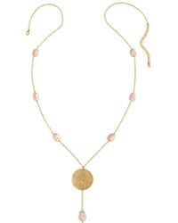 Heather Hawkins Jewelry - Hand Hammered Coin Gemstone Drop Y Necklace - Lyst