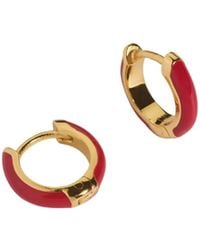 Claire Hill Designs - Cherry Enamel Huggie Hoop Earrings - Lyst