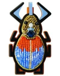 Gissa Bicalho - Handmade Acrylic Brooch Embroidered Scarab Topaz - Lyst