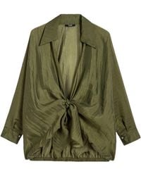 Nocturne - Neutrals Fluid Open-Front Shirt - Lyst