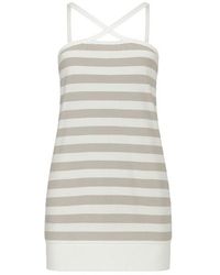 Conquista - Strappy Striped Mini Dress - Lyst
