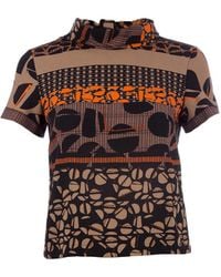 Conquista - Short Sleeve Winter Print Top - Lyst