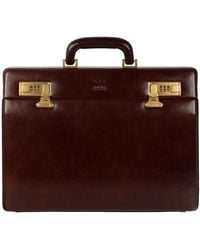 Time Resistance - Leather Attaché Case Briefcase - Lyst