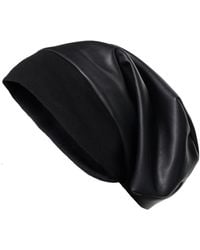 Metamorph - Eco-Leather Slouchy Beanie - Lyst
