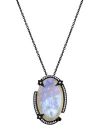 SALLY SKOUFIS - Quest Necklace With Natural Diamond & Moonstone - Lyst