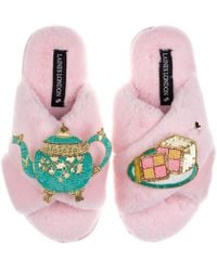 Laines London - Laines X Juliet Slippers With Tea & Battenberg Cake Brooches - Lyst