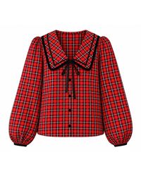 Rose & Nancy - Sally Tartan Check Blouse - Lyst