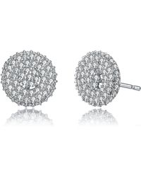 Genevive Jewelry - Rachel Glauber Plated With Cubic Zirconia Concentric Cluster Round Stud Earrings - Lyst