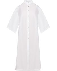 Undertake Studio - Neutrals Myoko Midi-Sleeved Shirt - Lyst