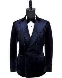 DAVID WEJ - Maison Velvet Double Breasted Blazer - Lyst