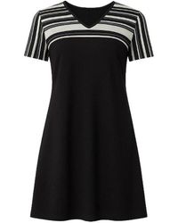 Conquista - Stripe Detail A Line Dress - Lyst