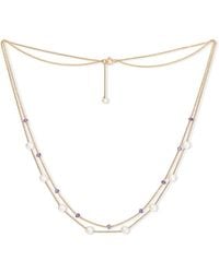 Pearls of the Orient Online - Credo Fine Double Chain Necklace With Cultured Freshwater Pearls & Amethyst - Lyst
