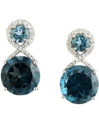 Artisan - 14K London Topaz & Diamond Drop Earrings - Lyst