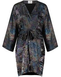 DHARA SHETH DUBAI - Shadow Of Sequin Shimmer Short Partywear Kimono Dress - Lyst
