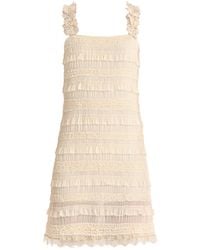 Lalipop Design - Neutrals Ruffled Textured Mini Dress - Lyst