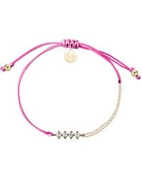 Adriana Pappas Designs - Cz Crystal Bar Bracelet On Colored Cord - Lyst