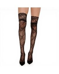 HIGH HEEL JUNGLE by KATHRYN EISMAN - Lace Thigh High Socks - Lyst