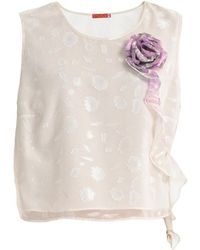 Lalipop Design - Cropped Jacquard Top With Voile Lining - Lyst