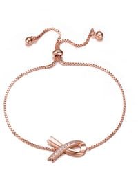 Genevive Jewelry - Rose Rachel Glauber Stunning Teens-Young Adults Rose Plated Infinity Love Adjustable Bracelet - Lyst