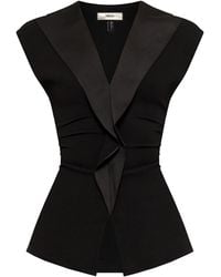 Nissa - Ruffle-Detail Crepe Top - Lyst