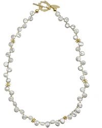 Farra - Flower Petals Freshwater Pearls Necklace - Lyst