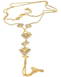 Ebru Jewelry - Diamond Triangle Vermeil Fashion Hand Bracelet - Lyst