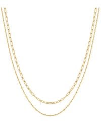 Vanhi - Mini Paperclip Double Chain Necklace - Lyst
