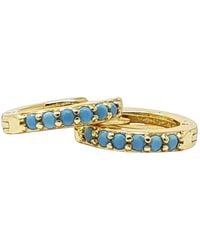Harfi - December Birthstone Huggie Plated Hoop Earrings - Lyst