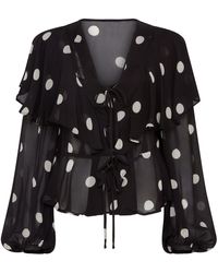 Rose & Nancy - Saphi Spot Frill Blouse - Lyst