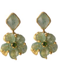 Emma Chapman Jewels - The Rosa Onyx Dangle Flower Earrings - Lyst