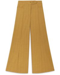 Amanda Thompson Couture - Anderson Trouser Mustard Pinstripe - Lyst