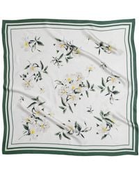 RainSisters - Medium Floral Natural Silk Scarf - Lyst