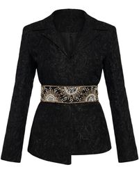 International Appeal - Paisley Blazer With Embellished Waisted Belt - Lyst