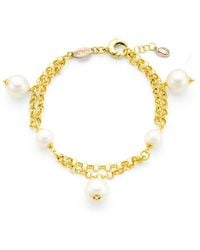Unaloe - Vermeil Baroque Pearl Charm Bracelet For – Adjustable Fashion Jewelry - Lyst