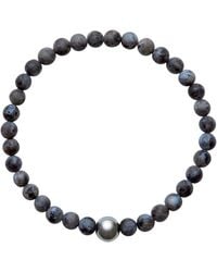 Ora Pearls - Aro Men's Tahitian Pearl & Larvikite Bracelet - Lyst