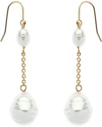 Emma Holland Jewellery - Baroque Pearl & Chain Drop Earrings - Lyst