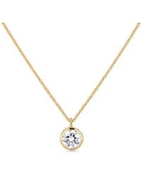Augustine Jewels - Delicate Round Shaped Diamond Necklace Bezel Set - Lyst