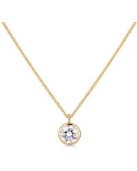Augustine Jewels - Delicate Round Shaped Diamond Necklace Bezel Set - Lyst