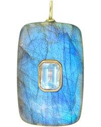 KAMARIA - Labradorite Gemstone Pendant With Topaz - Lyst