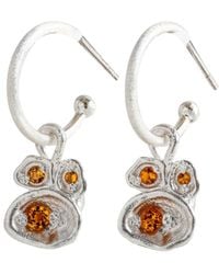 Claire Hill Designs - Citrine Lichen Hoop Earrings - Lyst