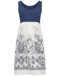 Conquista - Elegant Sleeveless A-Line Dress With Embroidered Skirt - Lyst