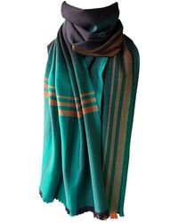 Essien & Emre - Checked And Stripe Merino Scarf - Lyst