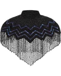 Richa Sharma - Hand-Beaded Sequin And Pearl Fringe Cape Shawl - Lyst
